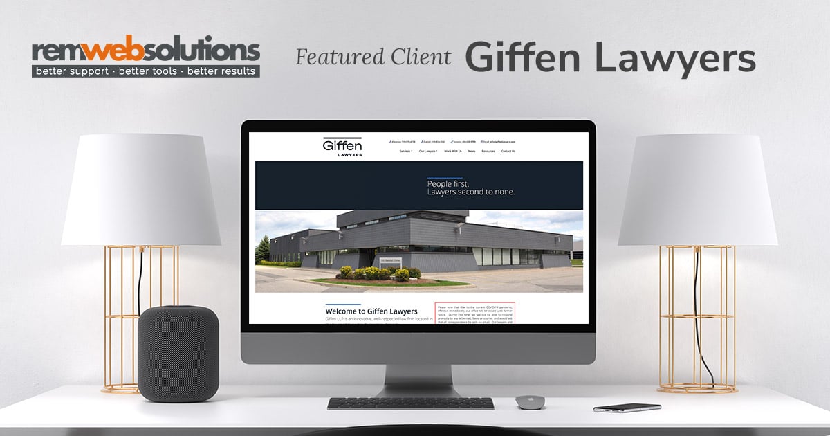 Giffen Lawyers website on a computer monitor